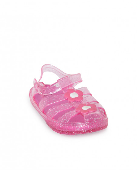 Sandales glitter fille rose tahiti