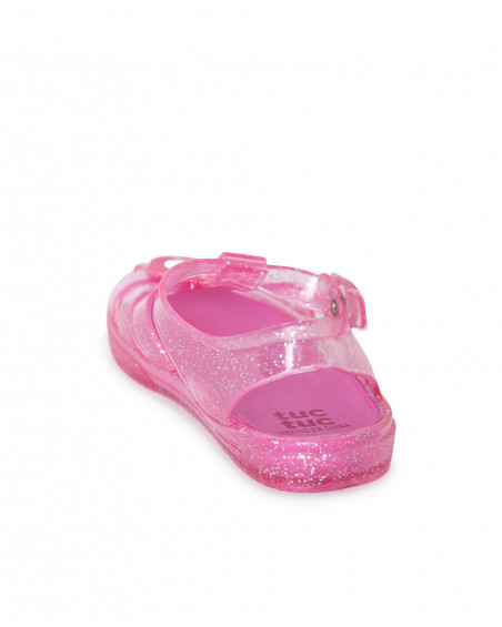 Sandales glitter fille rose tahiti