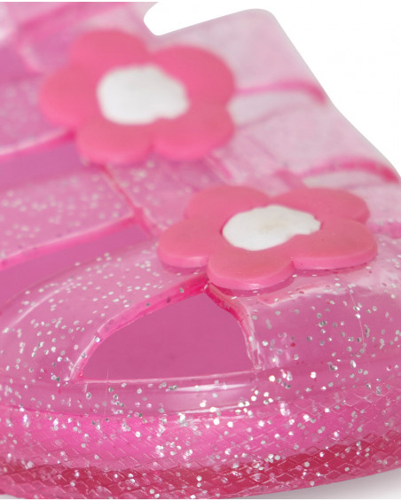 Sandales glitter fille rose tahiti