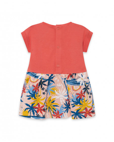 Robe en jersey message fille orange enjoy the sun Robe en jersey message fille orange enjoy the sun
