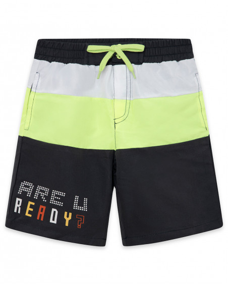Short de bain à rayures garçon vert play Short de bain à rayures garçon vert play