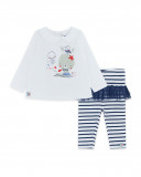 T-shirt et leggings en jersey à rayures fille blanche little T-shirt et leggings en jersey à rayures fille blanche little
