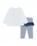 T-shirt et leggings en jersey à rayures fille blanche little T-shirt et leggings en jersey à rayures fille blanche little
