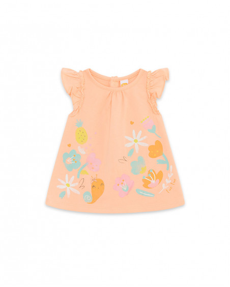 Robe en jersey volants fille orange picnic time Robe en jersey volants fille orange picnic time