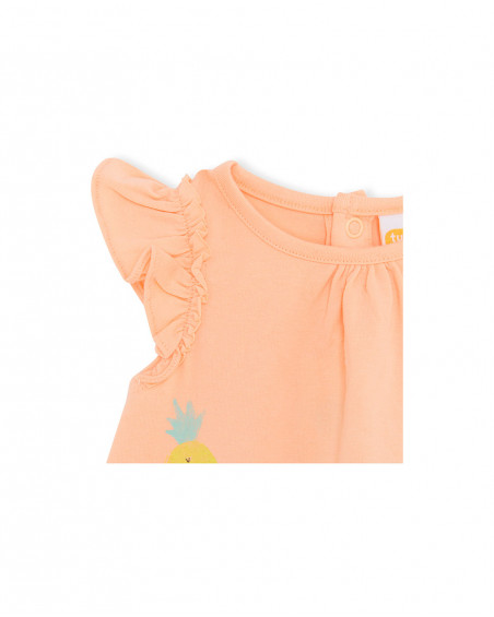 Robe en jersey volants fille orange picnic time Robe en jersey volants fille orange picnic time