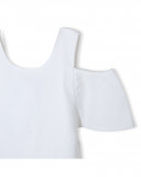 Robe en satin imprimé fille blanche island Robe en satin imprimé fille blanche island