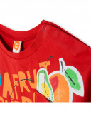 Tee-shirt en jersey poche garçon rouge fruitty time Tee-shirt en jersey poche garçon rouge fruitty time