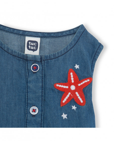 Robe en jeans bretelles fille bleu red submarine Robe en jeans bretelles fille bleu red submarine