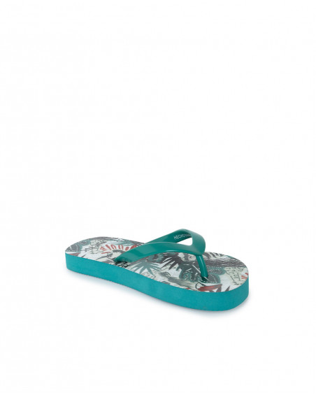 Tongs imprimées garçon vert jungle street Tongs imprimées garçon vert jungle street