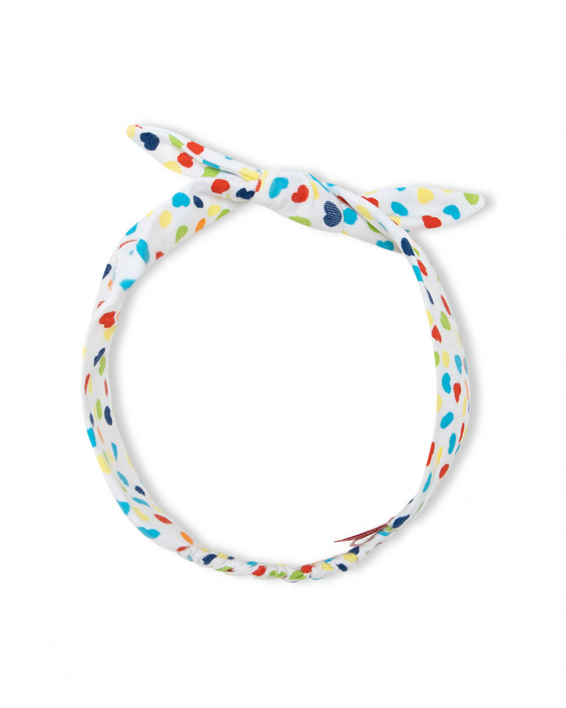 Serre-tête en jersey coeurs fille blanche hi! sunshine