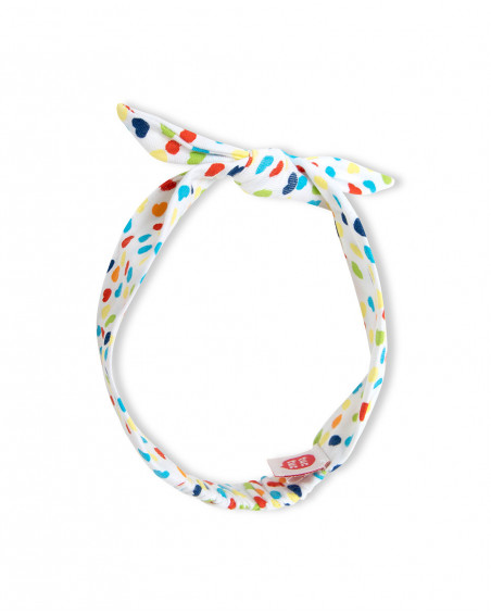 Serre-tête en jersey coeurs fille blanche hi! sunshine Serre-tête en jersey coeurs fille blanche hi! sunshine