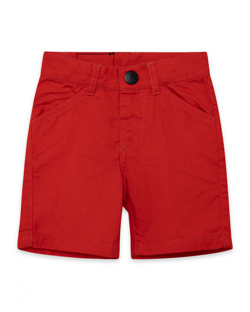 Bermuda en sergé avec poches garçon rouge basicos baby
