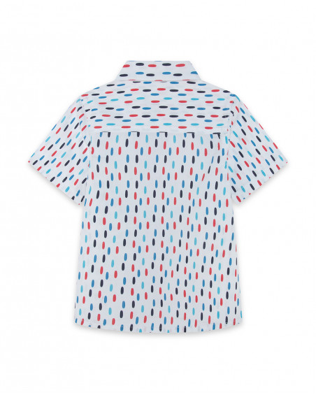 Chemise en popeline imprimée garçon blanche surf club