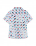 Chemise en popeline imprimée garçon blanche surf club Chemise en popeline imprimée garçon blanche surf club