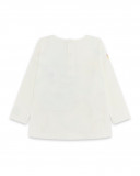 Tee-shirt en jersey manche longue imprimée fille beige smile Tee-shirt en jersey manche longue imprimée fille beige smile