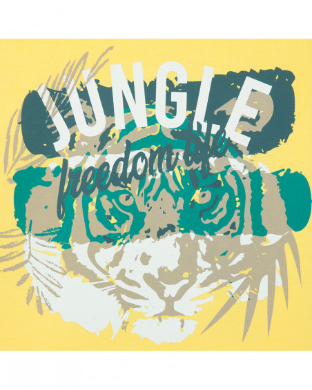 Tee-shirt en jersey message garçon jaune jungle street Tee-shirt en jersey message garçon jaune jungle street