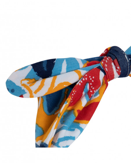 Serre-tête en jersey étoiles fille bleu red submarine