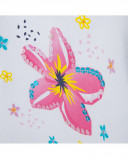 Tee-shirt en jersey et tulle fleur fille blanche tahiti Tee-shirt en jersey et tulle fleur fille blanche tahiti