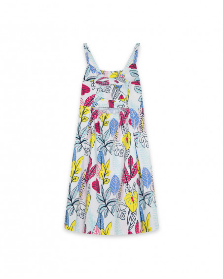 Robe en jersey bretelles fille blanche island Robe en jersey bretelles fille blanche island