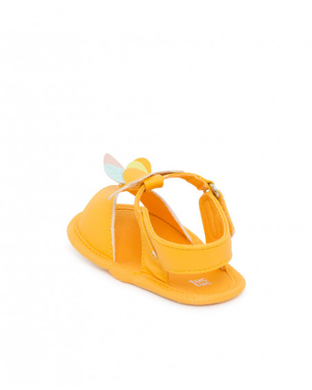 Sandales cuirette fleur fille orange picnic time Sandales cuirette fleur fille orange picnic time