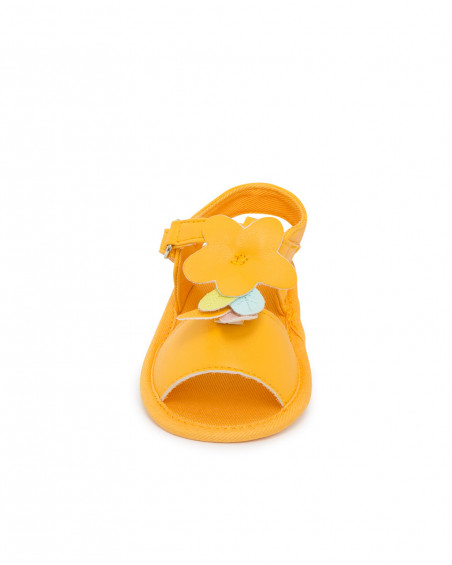 Sandales cuirette fleur fille orange picnic time Sandales cuirette fleur fille orange picnic time