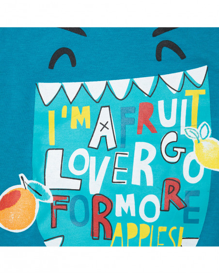 Tee-shirt et short en jersey avec poches garçon bleu fruitty Tee-shirt et short en jersey avec poches garçon bleu fruitty