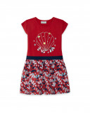 Robe en jersey fleurs fille rouge sea lovers Robe en jersey fleurs fille rouge sea lovers