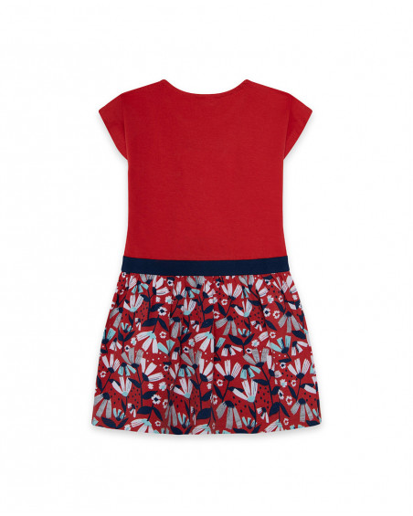 Robe en jersey fleurs fille rouge sea lovers Robe en jersey fleurs fille rouge sea lovers