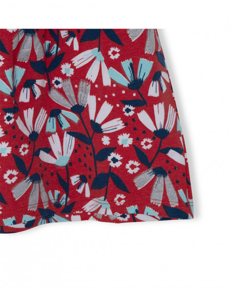 Robe en jersey fleurs fille rouge sea lovers Robe en jersey fleurs fille rouge sea lovers