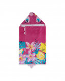 Poncho fleurs fille rose tahiti Poncho fleurs fille rose tahiti