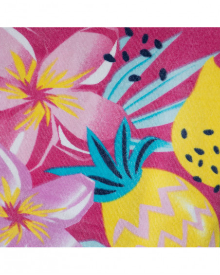 Poncho fleurs fille rose tahiti Poncho fleurs fille rose tahiti