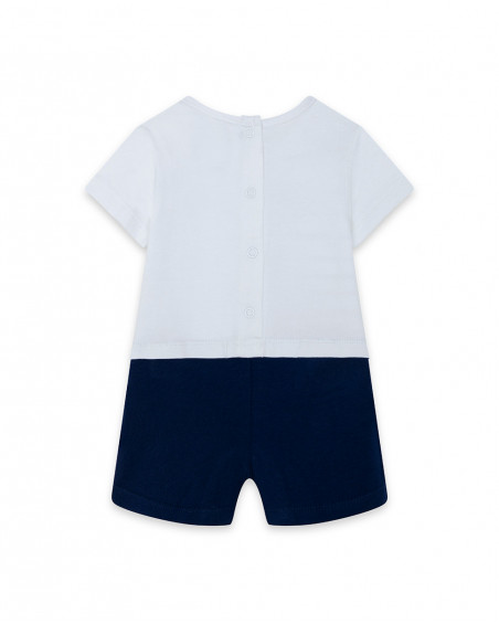 Grenouillère en jersey short garçon blanche little pirates Grenouillère en jersey short garçon blanche little pirates