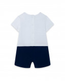 Grenouillère en jersey short garçon blanche little pirates Grenouillère en jersey short garçon blanche little pirates