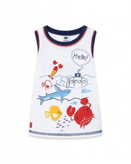 Tee-shirt en jersey bretelles garçon blanche red submarine Tee-shirt en jersey bretelles garçon blanche red submarine