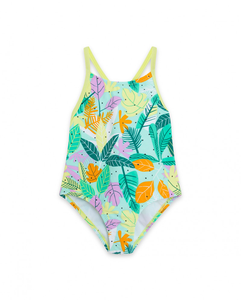 Maillot de bain imprimé fille vert in the jungle