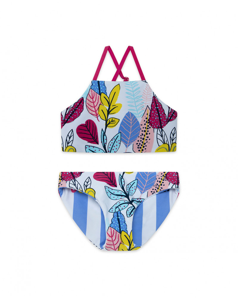 Bikini imprimé fille blanche island