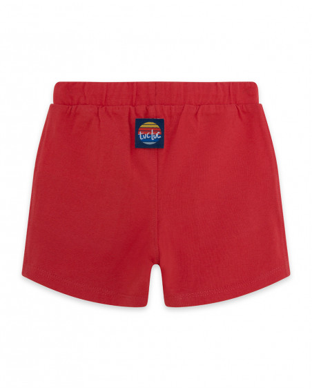 Bermuda en jersey message garçon orange enjoy the sun Bermuda en jersey message garçon orange enjoy the sun