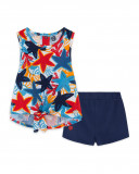 Tee-shirt et short en jersey étoile fille bleu red submarine Tee-shirt et short en jersey étoile fille bleu red submarine
