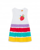 Robe en jersey à rayures fille blanche fruitty time Robe en jersey à rayures fille blanche fruitty time