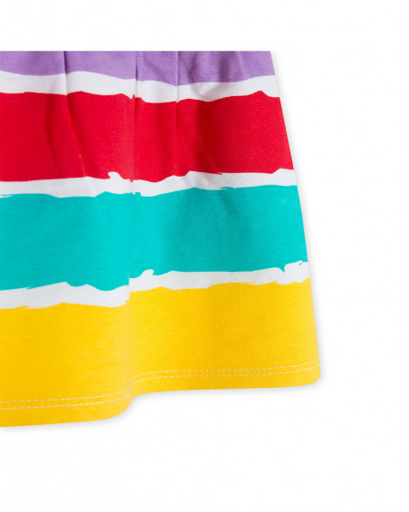 Robe en jersey à rayures fille blanche fruitty time Robe en jersey à rayures fille blanche fruitty time