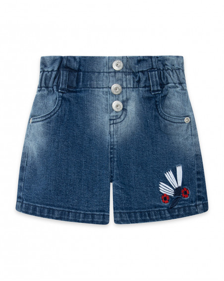 Short en jeans boutons fille bleu sea lovers Short en jeans boutons fille bleu sea lovers