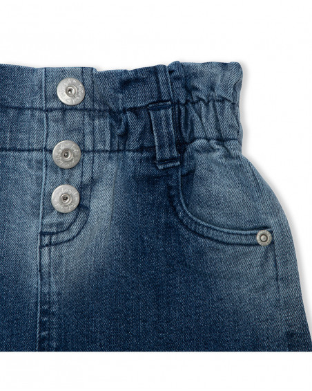 Short en jeans boutons fille bleu sea lovers Short en jeans boutons fille bleu sea lovers