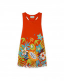Robe en jersey franges fille orange summer festival Robe en jersey franges fille orange summer festival