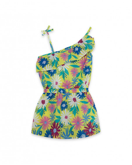 Robe en popeline fleurs fille vert ready to bloom Robe en popeline fleurs fille vert ready to bloom