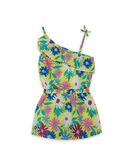 Robe en popeline fleurs fille vert ready to bloom Robe en popeline fleurs fille vert ready to bloom