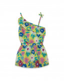 Robe en popeline fleurs fille vert ready to bloom Robe en popeline fleurs fille vert ready to bloom