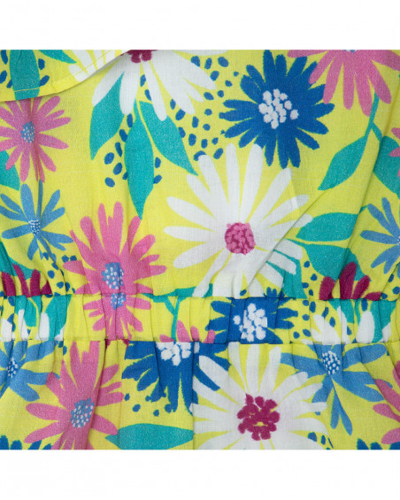 Robe en popeline fleurs fille vert ready to bloom Robe en popeline fleurs fille vert ready to bloom