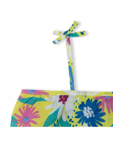 Robe en popeline fleurs fille vert ready to bloom Robe en popeline fleurs fille vert ready to bloom