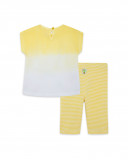 Tee-shirt et legging capri à rayures fille jaune funcactus Tee-shirt et legging capri à rayures fille jaune funcactus