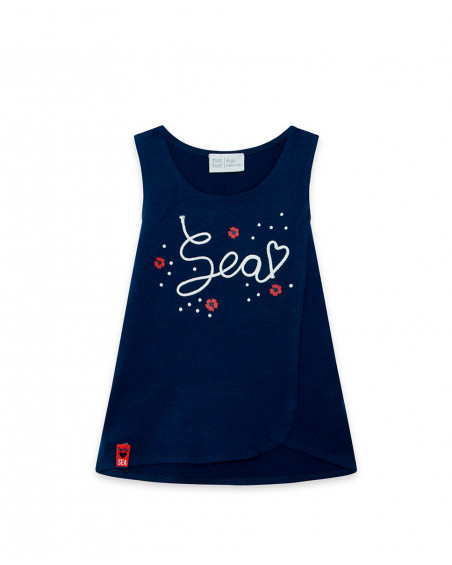Tee-shirt en jersey bretelles fille bleu sea lovers